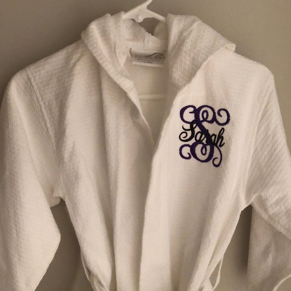 Child Waffle Robe Monogram is Sarah